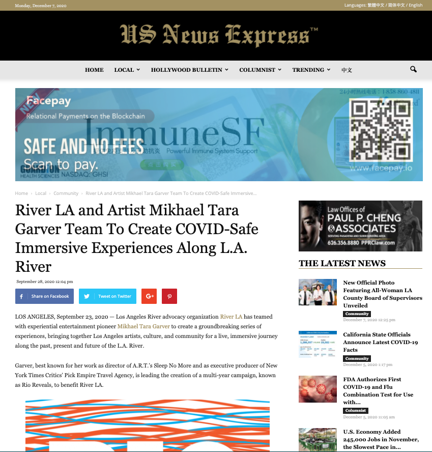River LA and Artist Mikhael Tara Garver Team To Create COVID-Safe Immersive Experiences Along L.A. River | US News Express 2020-12-07 16-25-54.png